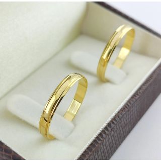 Aliança de Casamento Fina Aahana Ouro 18K 3mm Abaulada