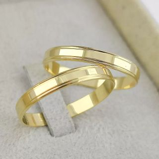 Aliança de Casamento Fina Aki Ouro 18K 3mm retas