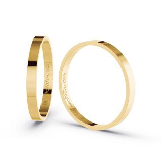 Aliança de Casamento Fina Asmara Ouro 18K 2mm Anatômica retas