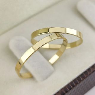 Aliança de Casamento Fina Barra Mansa Ouro 18K 2mm retas