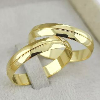 Aliança de Casamento Fina Belamy Ouro 18K 4mm Abaulada