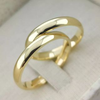 Aliança de Casamento Fina Bielorrússia Ouro 18K 3mm Abaulada