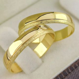 Aliança de Casamento Fina Chiaki Ouro 18K 4mm Abaulada