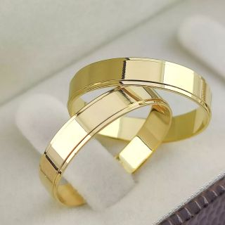 Aliança de Casamento Fina Clara Ouro 18K 4mm retas