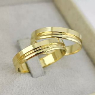 Aliança de Casamento Fina Dasom Ouro 18K 4mm retas