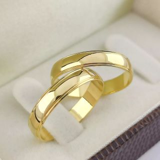 Aliança de Casamento Fina Emery Ouro 18K 4mm Abaulada