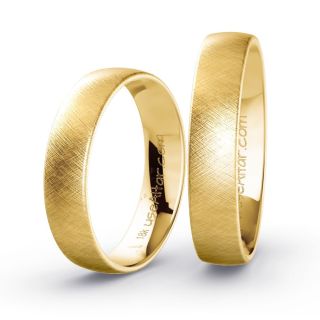 Aliança de Casamento Fina Havana Ouro 18K 4mm Abaulada