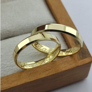 Aliança de Casamento Fina Sidney Ouro 18K 3mm retas