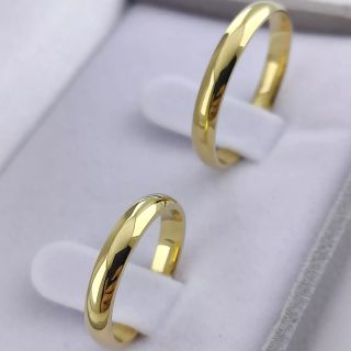 Aliança de Casamento Fina So Ouro 18K 3mm Abaulada Semi Anatômica