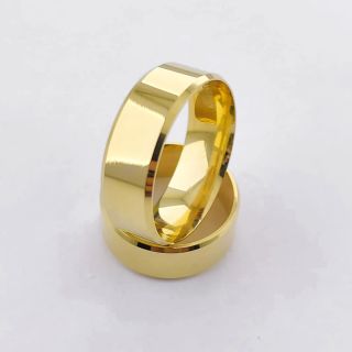 Aliança de Casamento Larga Egito Ouro 18K 7mm Anatômica retas