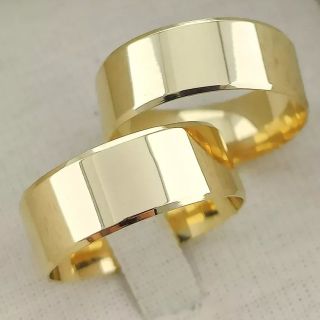 Aliança de Casamento Larga Elanor Ouro 18K 7mm retas