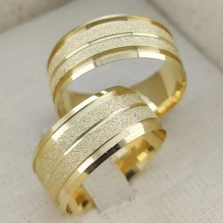 Aliança de Casamento Larga Estel Ouro 18K 8mm Abaulada