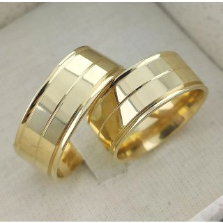 Aliança de Casamento Larga Estónia Ouro 18K 8mm Anatômica retas