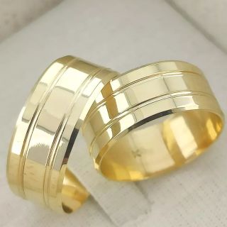 Aliança de Casamento Larga Idril Ouro 18K 8mm retas