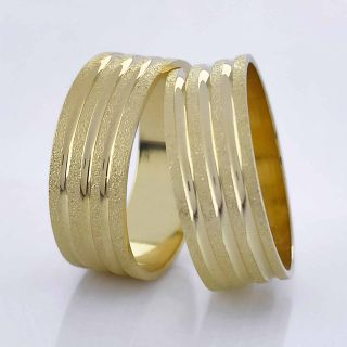 Aliança de Casamento Larga Luna Ouro 18K 7mm retas