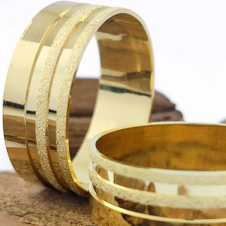 Aliança de Casamento Larga Marlow Ouro 18K 7mm retas