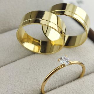 Aliança de Casamento Larga Miyu Ouro 18K 7mm retas