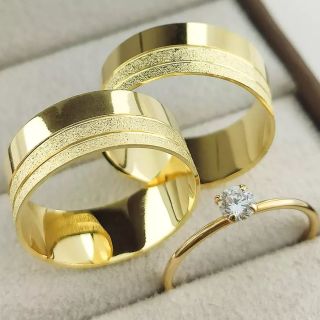 Aliança de Casamento Larga Sasha Ouro 18K 8mm retas