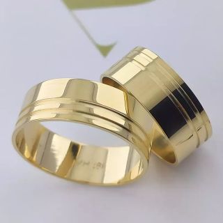 Aliança de Casamento Larga Yavanna Ouro 18K 7mm retas