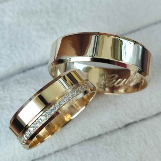 Aliança de Casamento Tonga Tonga 8mm Ouro 18K Larga retas