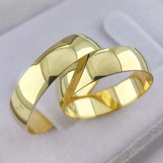 Aliança de Casamento Tradicional Aerin Ouro 18K 6mm Abaulada