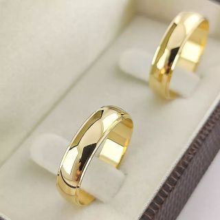 Aliança de Casamento Tradicional Finley Ouro 18K 5mm Abaulada