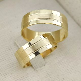 Aliança de Casamento Tradicional Freda Ouro 18K 6mm retas