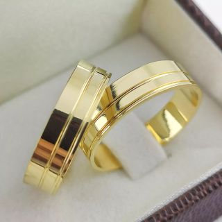 Aliança de Casamento Tradicional Gi Ouro 18K 5mm retas