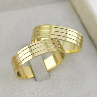 Aliança de Casamento Tradicional Heloísa Ouro 18K 5mm retas