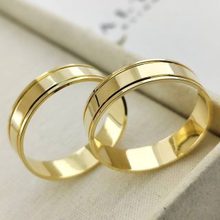 Aliança de Casamento Tradicional Hui Ying Ouro 18K 5mm retas