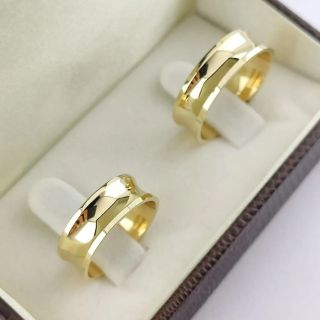 Aliança de Casamento Tradicional Índia Ouro 18K 6mm Semi Anatômica