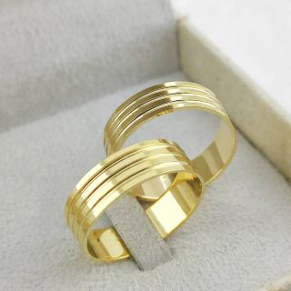 Aliança de Casamento Tradicional Kendall Ouro 18K 6mm retas