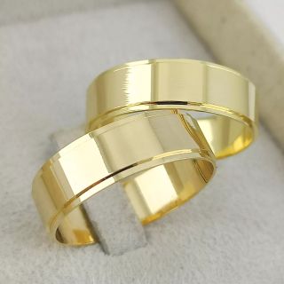 Aliança de Casamento Tradicional Kenzie Ouro 18K 6mm retas