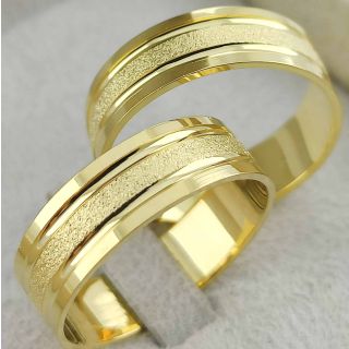 Aliança de Casamento Tradicional Keon Ouro 18K 6mm retas