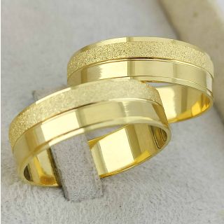 Aliança de Casamento Tradicional Kiara Ouro 18K 6mm retas