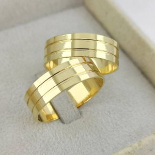 Aliança de Casamento Tradicional Lou Ouro 18K 6mm retas