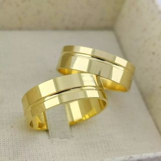 Aliança de Casamento Tradicional Luiza Ouro 18K 6mm retas