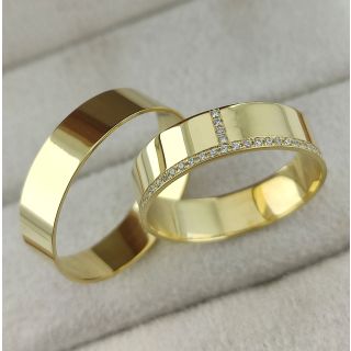 Aliança de Casamento Tradicional Maldivas Ouro 18K 5mm retas