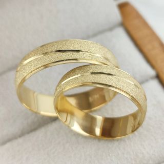 Aliança de Casamento Tradicional México Ouro 18K 5mm Abaulada