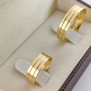 Aliança de Casamento Tradicional Xiao Chen Ouro 18K 5mm retas