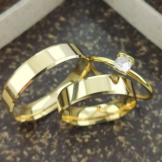 Aliança de Casamento Tradicional Yun Ouro 18K 5mm retas