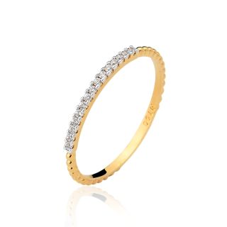 Aparador de Alianças Udine Ouro Amarelo Branco 18K c/ Diamantes