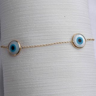 Pulseira Amiens Ouro 18K Olhos Gregos Menores Portuguesinha