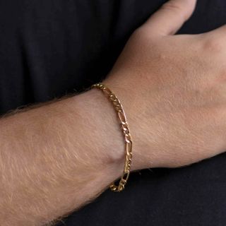 Pulseira Masculina Lie de vin Ouro Amarelo 18K Groumet