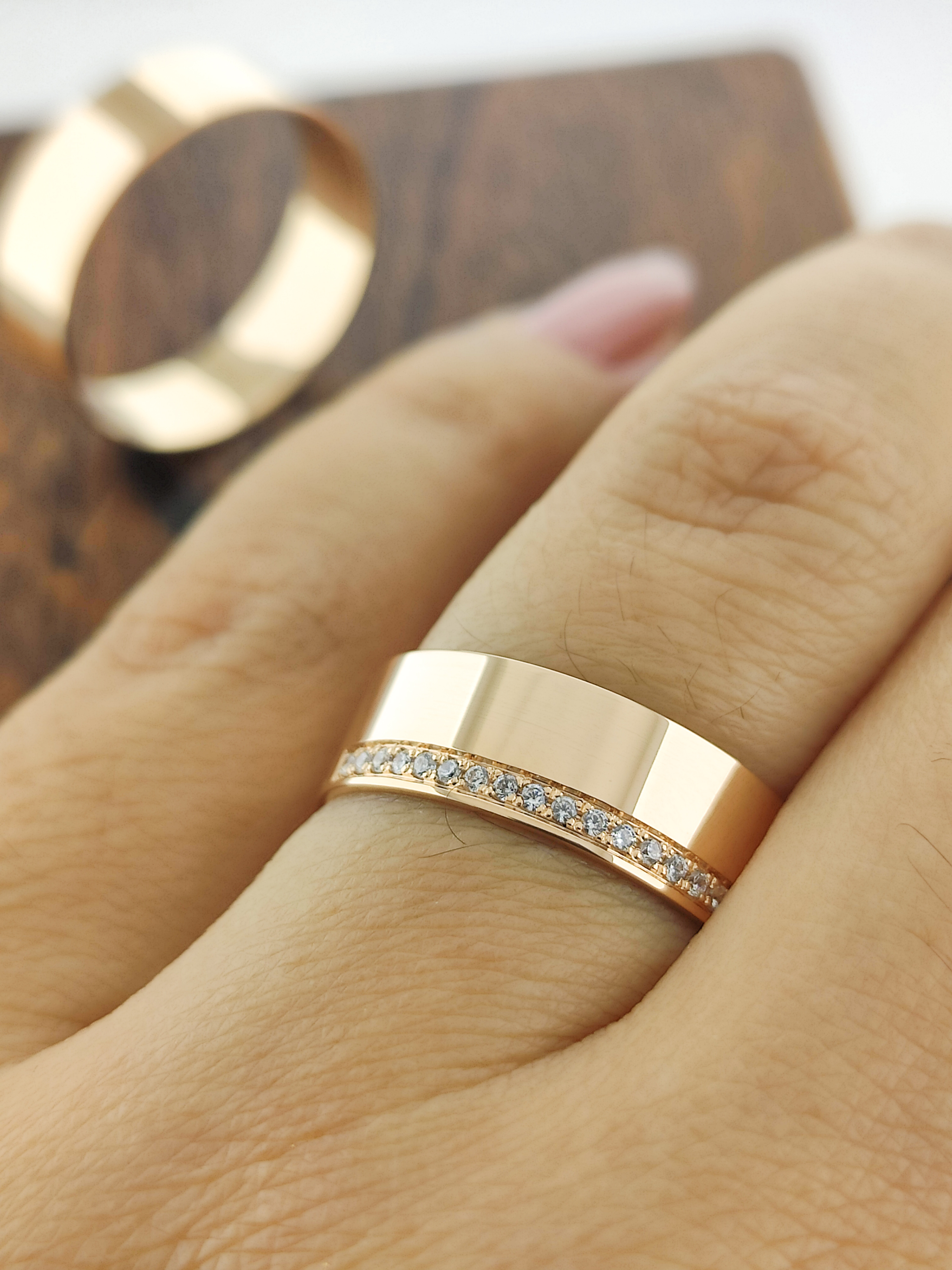 Aliança de Casamento Ouro Rosé 18K Moçambique 6mm | Aliança Reta