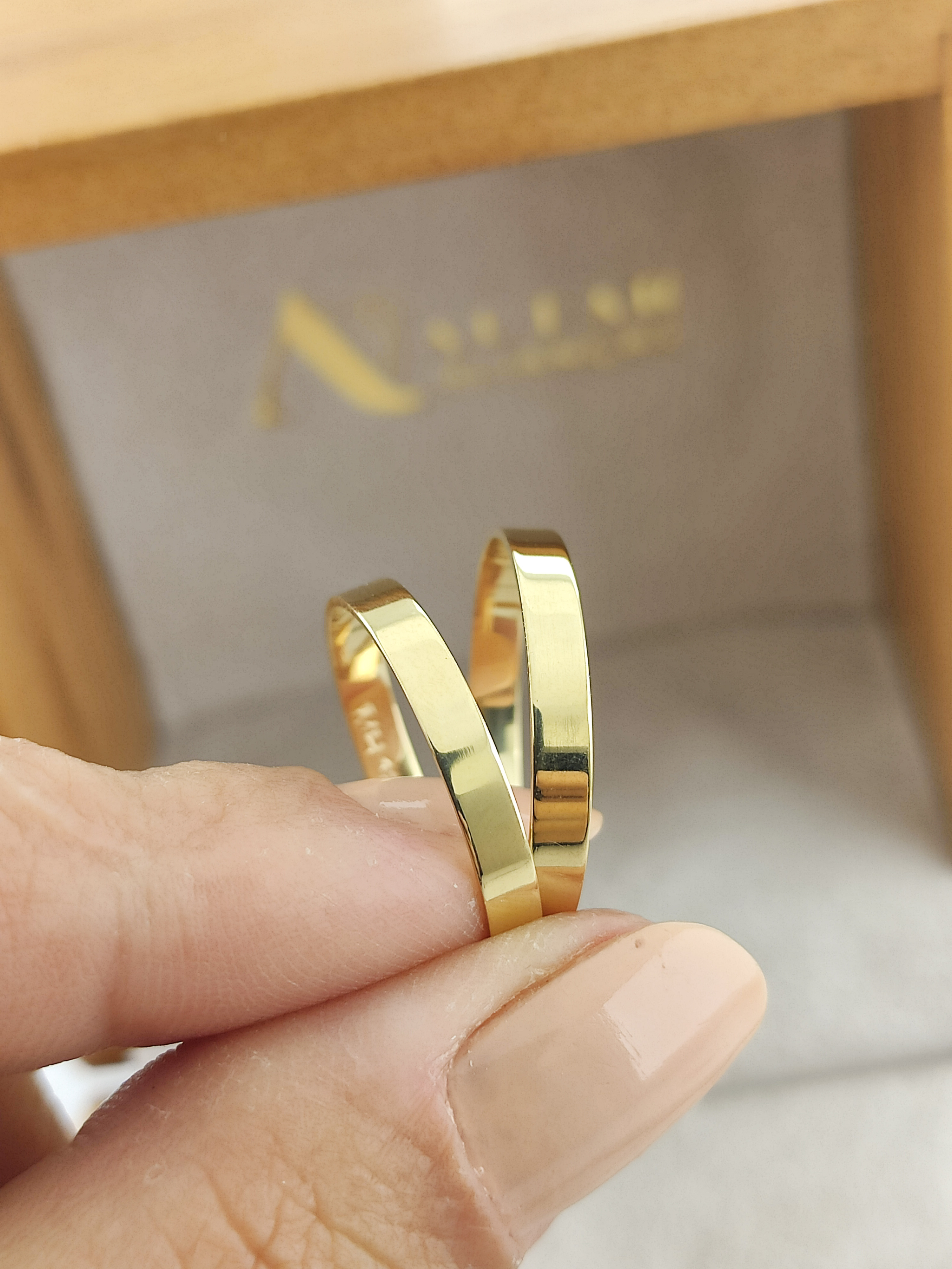 Aliança de Casamento Ouro 18K Priscila 3mm | Aliança Fina Reta