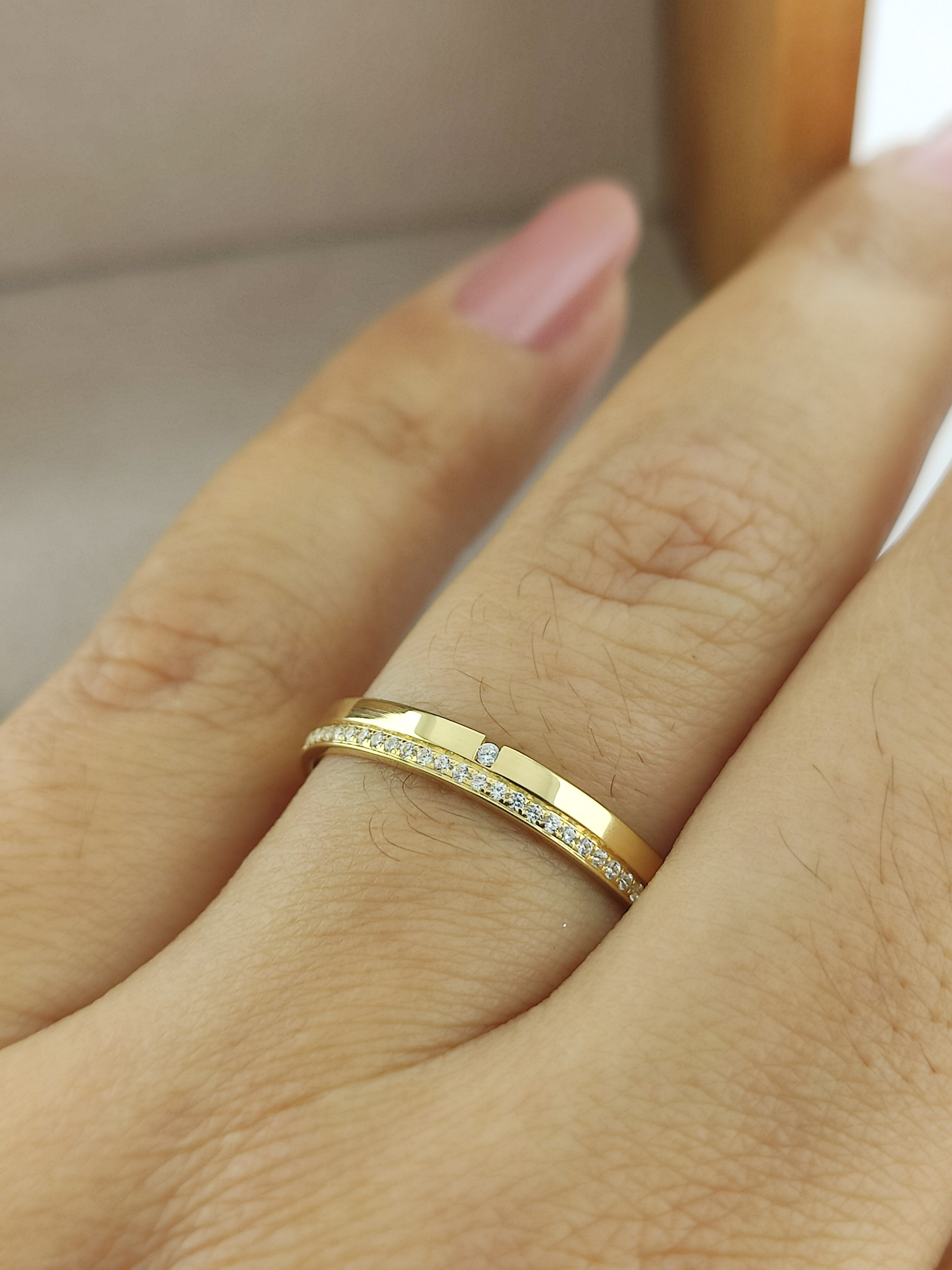 Aliança de Casamento Ouro 18K Libéria 3mm | Aliança Fina Anatômica