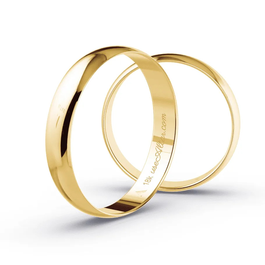 Aliança de Casamento Ouro 18K Minsque 4mm | Aliança Fina Reta