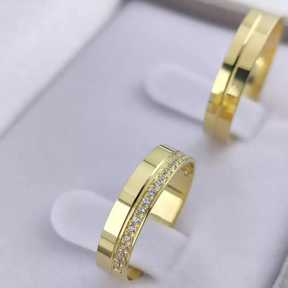 Aliança de Casamento Ouro 18K Alvorada 4mm | Aliança Fina Reta